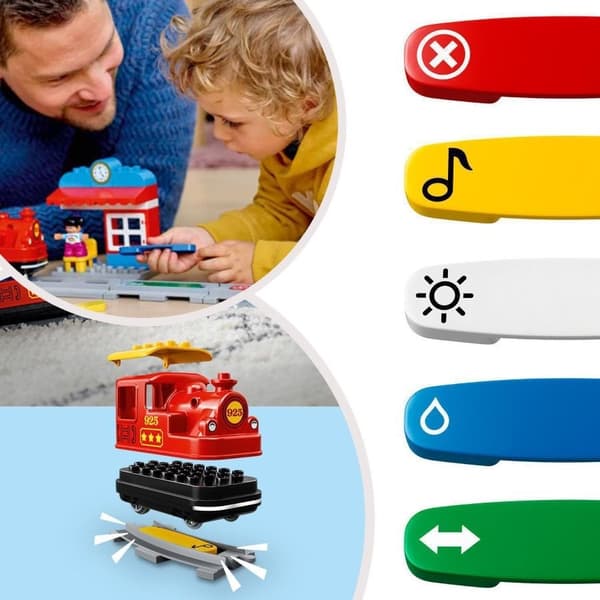 LEGO Duplo 10874 Juna Train Train Train telaketjut Light Sound Big Blocks