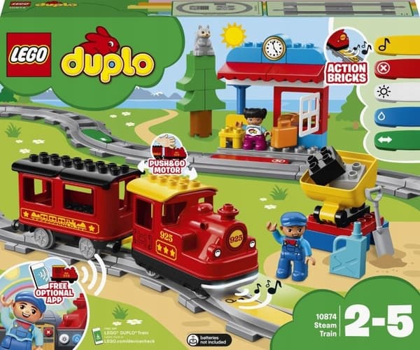 LEGO Duplo 10874 Juna Train Train Train telaketjut Light Sound Big Blocks