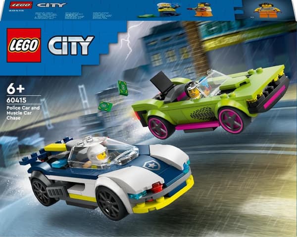 LEGO City Police 60415 Police Muscle Car Chase 2 x Bil Auto