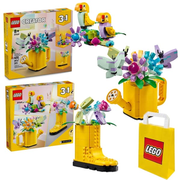 LEGO Creator 3in1 31149 kukkia kastelukannussa Keltainen Wellington Boot Liikkuvat linnut 3in1