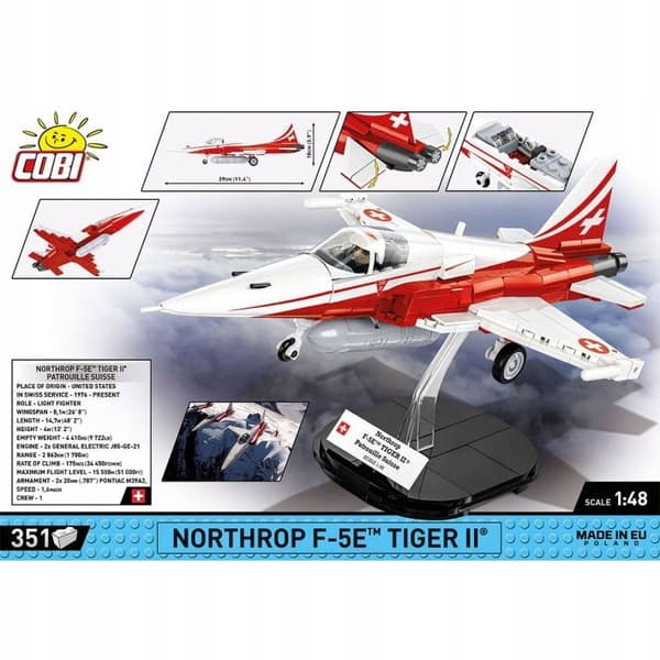 Cobi Military Blocks 5857 Northrop F-5E Tiger II Plane Figur + Base