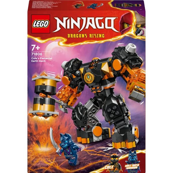 LEGO Ninjago Cole's Earth Elemental Mech 71806 Posable Ninja Mech 2 figurer
