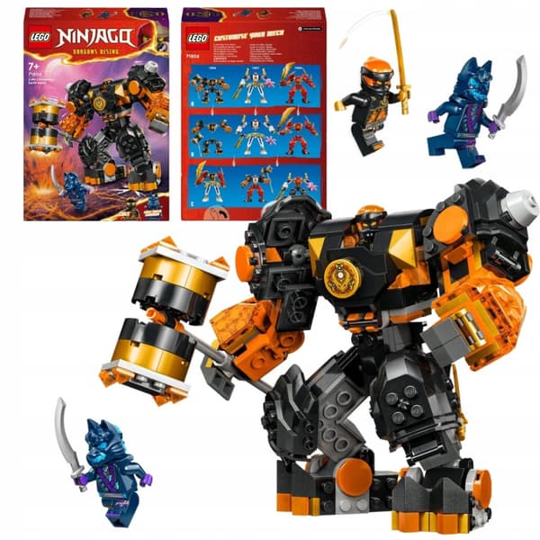 LEGO Ninjago Cole's Earth Elemental Mech 71806 Posable Ninja Mech 2 figurer