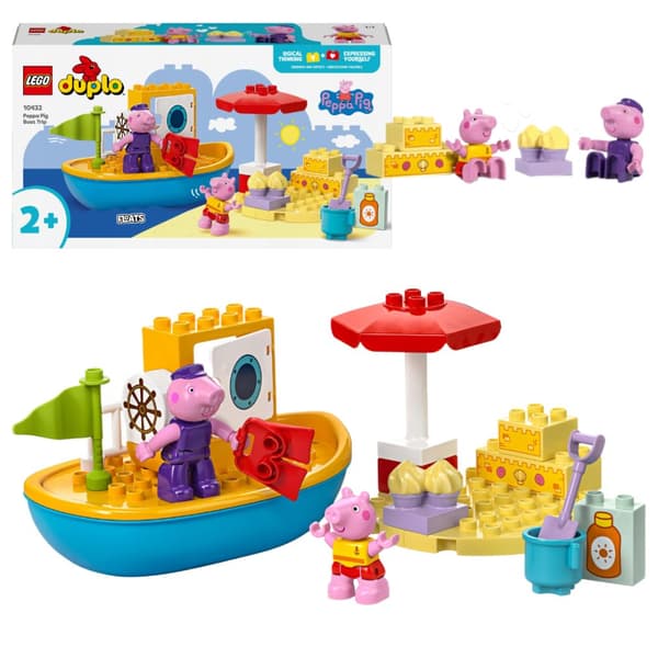 LEGO Duplo 10432 Peppa Pig and the Boat Trip Ship Store klodser i 2 3 4 år