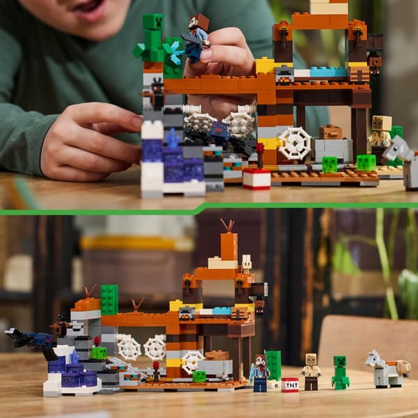 LEGO Minecraft 21263 Badlands Mine Creeper Spider Slimes TNT Explosion