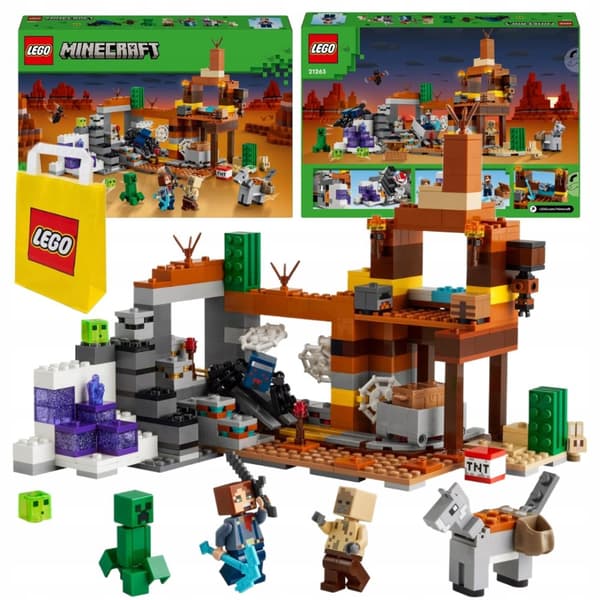 LEGO Minecraft 21263 Badlands Mine Creeper Spider Slimes TNT Explosion