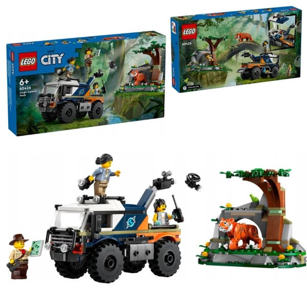 Lego City 60426 Jungle Explorer maastoajoneuvo 3 figuuria Tiger tarvikkeet