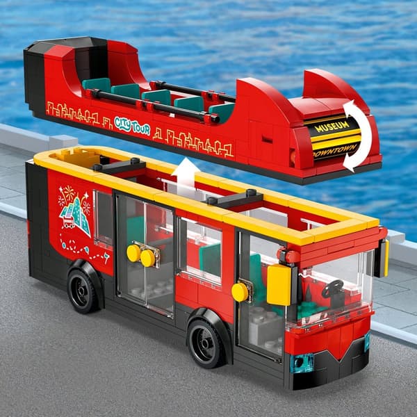 LEGO City 60407 Röd Buss Dubbeldäckare Buss 5 Figurer Avtagbart tak