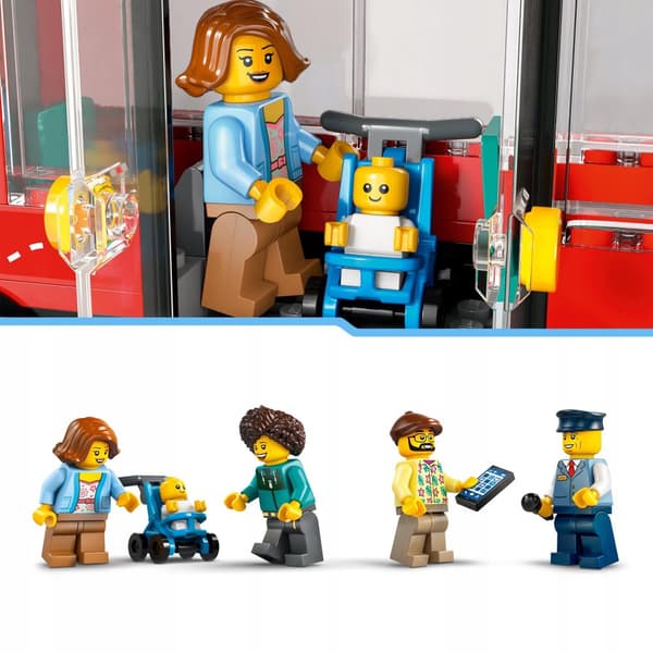 LEGO City 60407 Röd Buss Dubbeldäckare Buss 5 Figurer Avtagbart tak