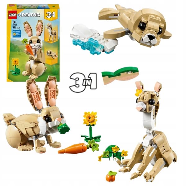 LEGO Creator 3in1 31162 Söt kanin Lamasäl Fisk Morot Solros