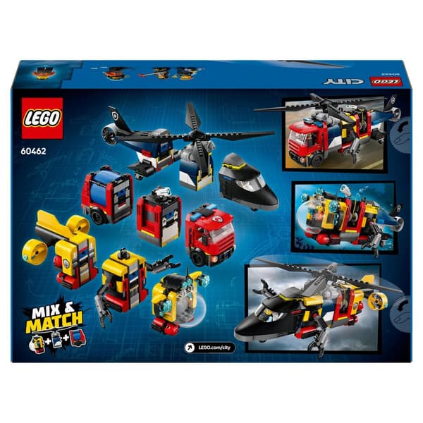 LEGO City 60462 Helikopter Brandbil Ubåt Modulära delar