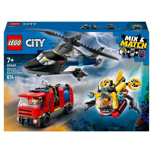 LEGO City 60462 Helikopter Brandbil Ubåt Modulära delar
