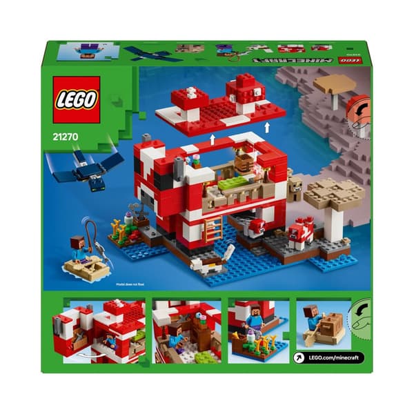 LEGO Minecraft 21270 Mushroom Cow House Island Farm Steve Phantom
