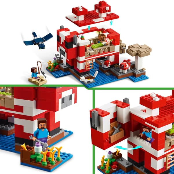LEGO Minecraft 21270 Mushroom Cow House Island Farm Steve Phantom