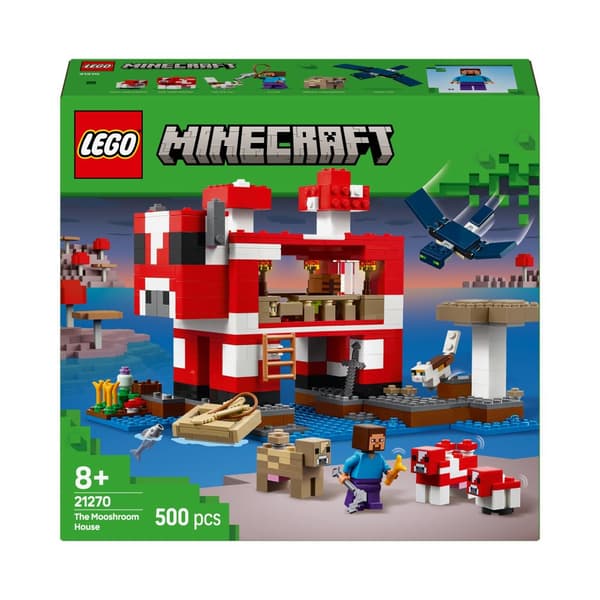 LEGO Minecraft 21270 Mushroom Cow House Island Farm Steve Phantom