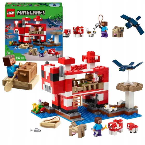 LEGO Minecraft 21270 Mushroom Cow House Island Farm Steve Phantom