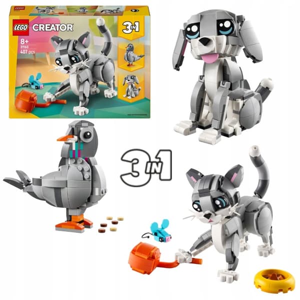 LEGO Creator 3in1 31163 Busig katt Hundduva rörliga djurdelar