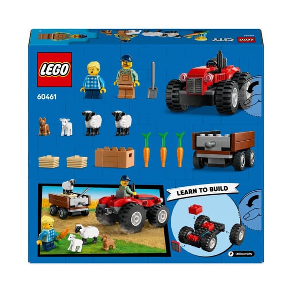 LEGO 60461 City - Punainen traktori perävaunulla ja lampaat Village Farmer -eläimillä