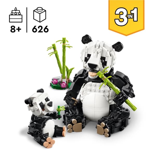 LEGO 31165 Creator 3in1 Villieläimet Panda Perheen eläimet Miekkavalas Pingviini