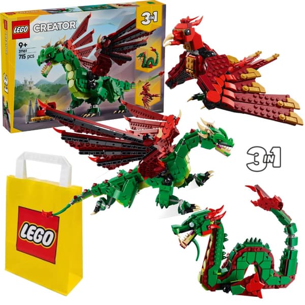 LEGO Creator 3-i-1 31161 Middelalderdrage Sea Serpent Mythical Phoenix