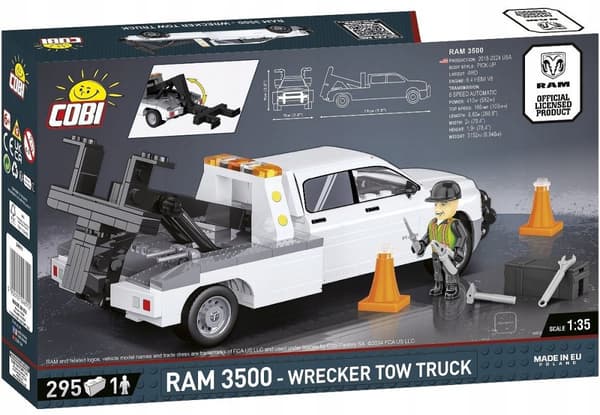 COBI BLOKKE 24611 Bil RAM 3500 - Wrecker Trækvogn 295 El.
