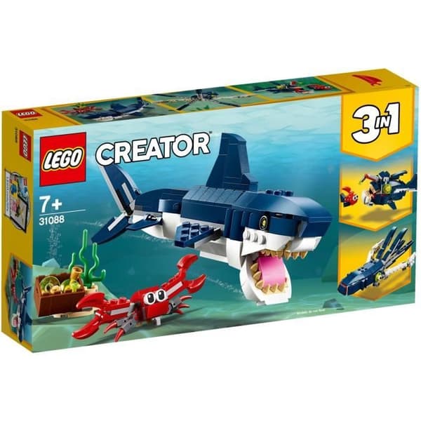 LEGO® Creator 3-i-1 31088 undervattensvarelser, marina djurfigurer, haj, krabba