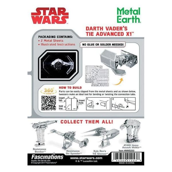 3D-metallmodell Star Wars Darth Vader Ship - Star Wars - 14 år gammal - 1 st - Pojke - Vuxen - Grå