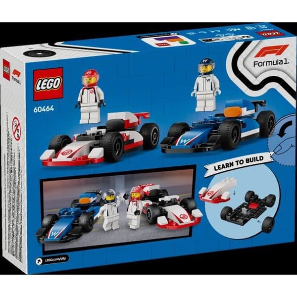 LEGO City 60464 Williams Racing och Haas F1 F1 racingbilar - Leksak för åldrarna 4 och uppåt