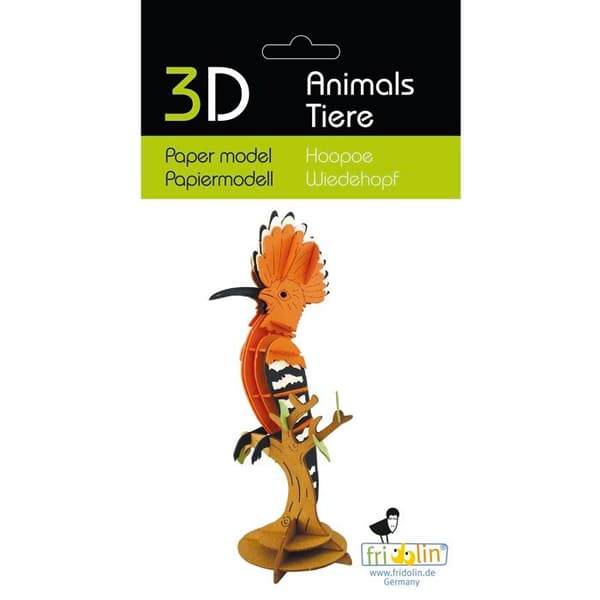 Fridolin - 3D-modell i papper Huppe fasciée