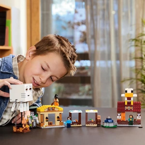 LEGO Minecraft 21273 Ghasts Attack the Village - Spel för pojkar från 10 år och uppåt