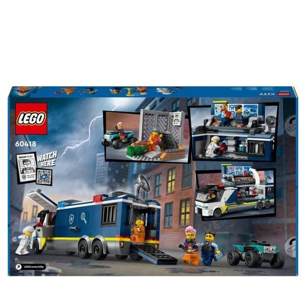 LEGO® 60418 City Det mobila kriminaltekniska laboratoriet, fyrleksak, present till barn från 7 år och uppåt, och minifigurer