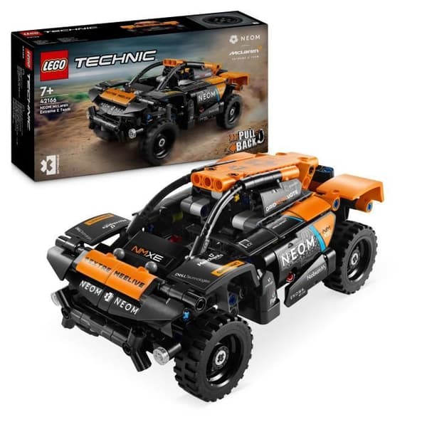 LEGO® 42166 Technic NEOM McLaren Extreme E racerbil, byggbar tillbakadragbar billeksak för barn