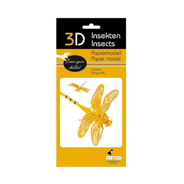 Fridolin - 3D-modell i papper Trollslända