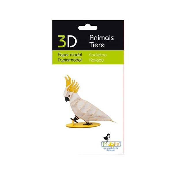 Fridolin - 3D-modell i papper Kakadua