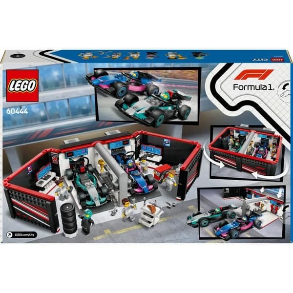 LEGO City 60444 F1 garage och Mercedes-AMG och alpina bilar Spel för pojkar från 7 år och uppåt