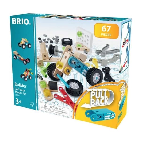 BRIO - Byggsats och Pull-back motor