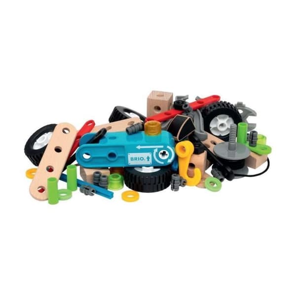 BRIO - Byggsats och Pull-back motor