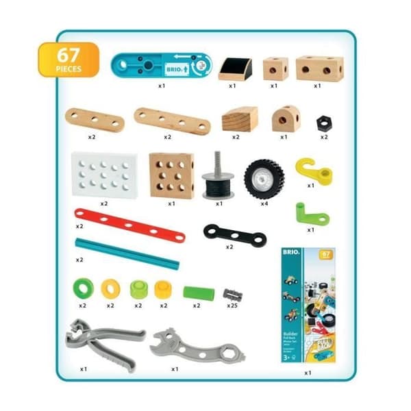 BRIO - Byggsats och Pull-back motor