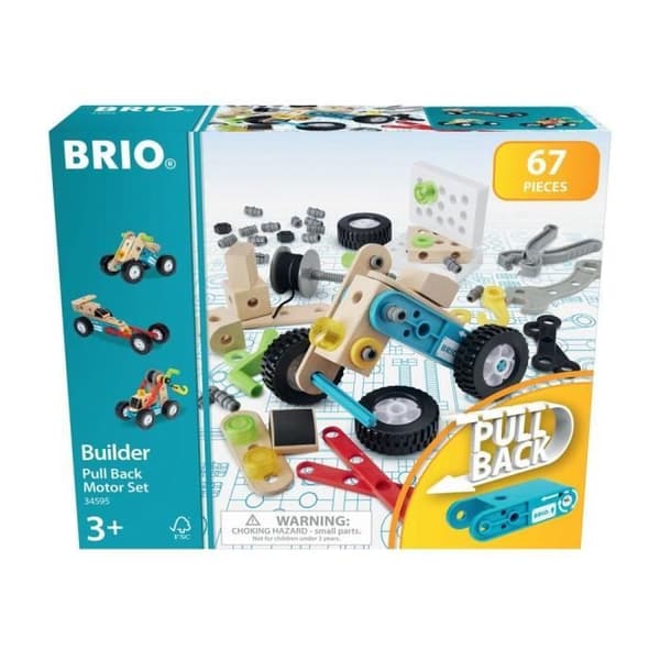 BRIO - Byggsats och Pull-back motor