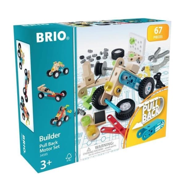 BRIO - Byggsats och Pull-back motor