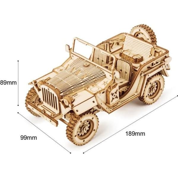 Trämodell - ROBOTIME - Jeep - 369 stycken - Att montera själv - Blandat