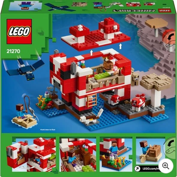 Minecraft LEGO  21270 The Mooshroom House Set