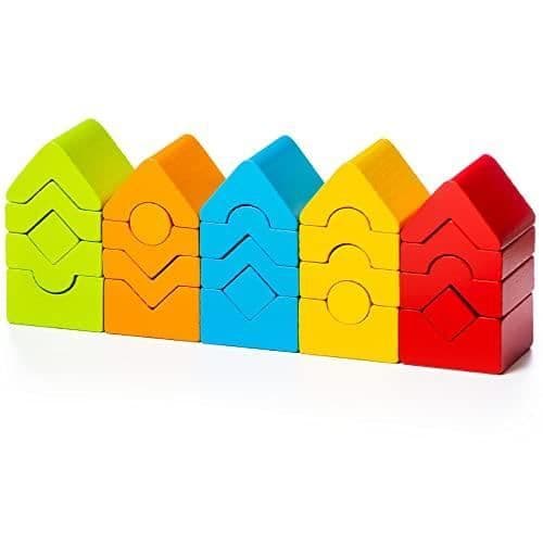 TORRI IN LEGNO - SET DI TORRI COLORATE CUBIKA 15016-WE
