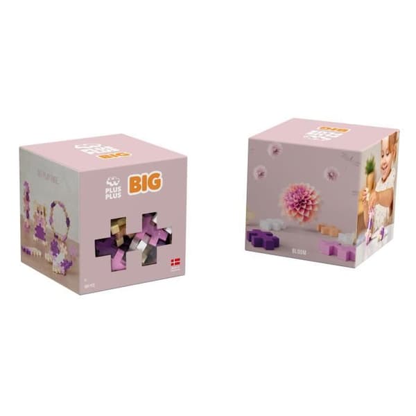 PLUS PLUS byggspel - STOR låda med 100 st - Blomfärg - Från 1 år