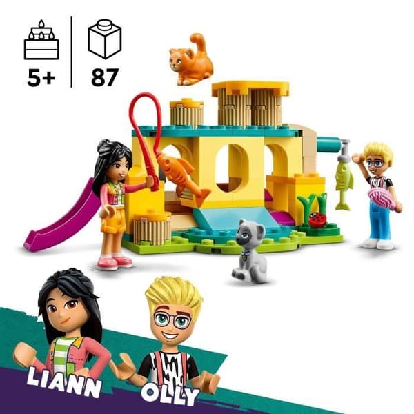 LEGO® 42612 Friends kattäventyr i parken, leksaker med djur och figurer, inklusive Olly, Liann och 2 kattfigurer