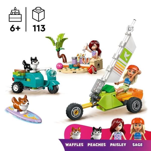 LEGO Friends 42641 Surfing Dogs and Scooter Adventures - Interaktiv leksak med Corgis