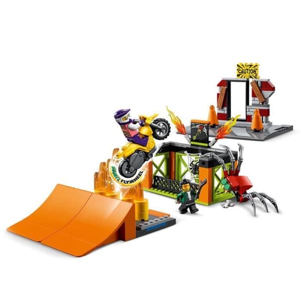 LEGO® 60293 City Stuntz Stuntträningsområde, ramper, spindelbur och dragcykel