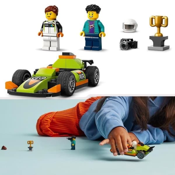 LEGO® 60399 City Den gröna racerbilen, leksak för pojkar och flickor från 4 år och uppåt, med fotograf och förare