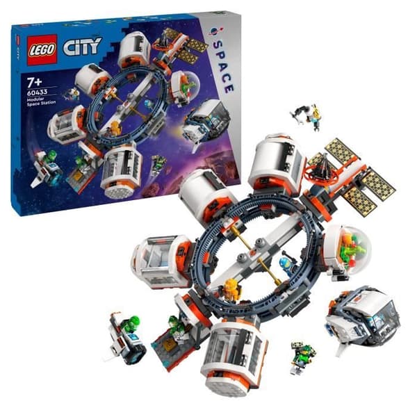 LEGO® 60433 City Modular Space Station, leksak med skyttel, rymdutforskning, med 6 minifigurer