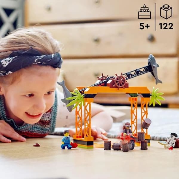 LEGO® 60342 City Stuntz Stuntutmaningen: Shark Attack, Motorcykel Stunt Äventyrsleksak för åldrarna 5 och uppåt, presentidé